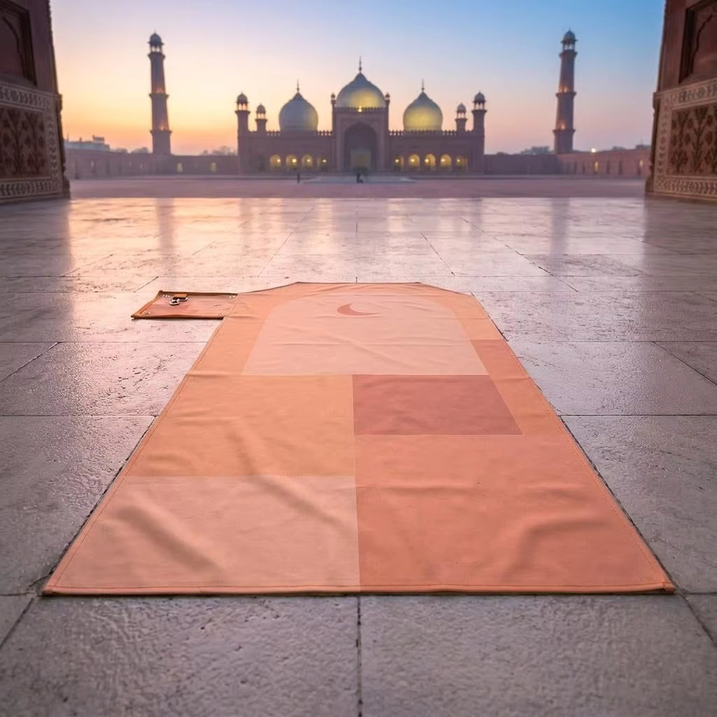 Islamic Foldable Prayer Mat with Keychain – Waterproof Travel Prayer Rug | 97×45cm | Gift for Men & Women
