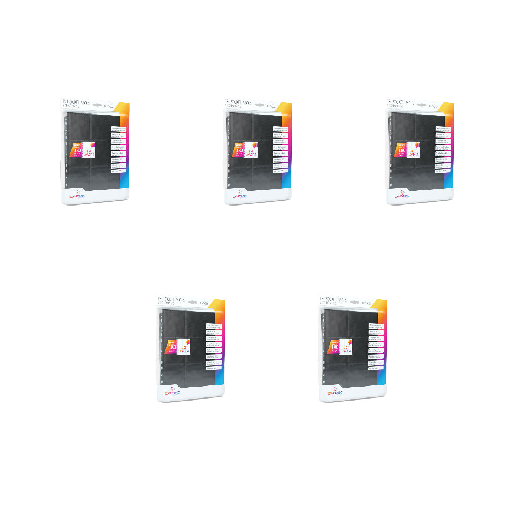 Gamegenic sideloading 18-pocket binder pages 50 pack black