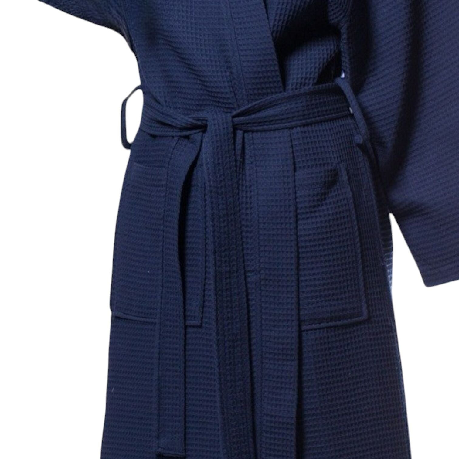 Everyday Luxe Waffle Bathrobe | Navy, Hotel-Grade, Unisex | Cotton-Poly Waffle Weave Robe BNB Av8Store