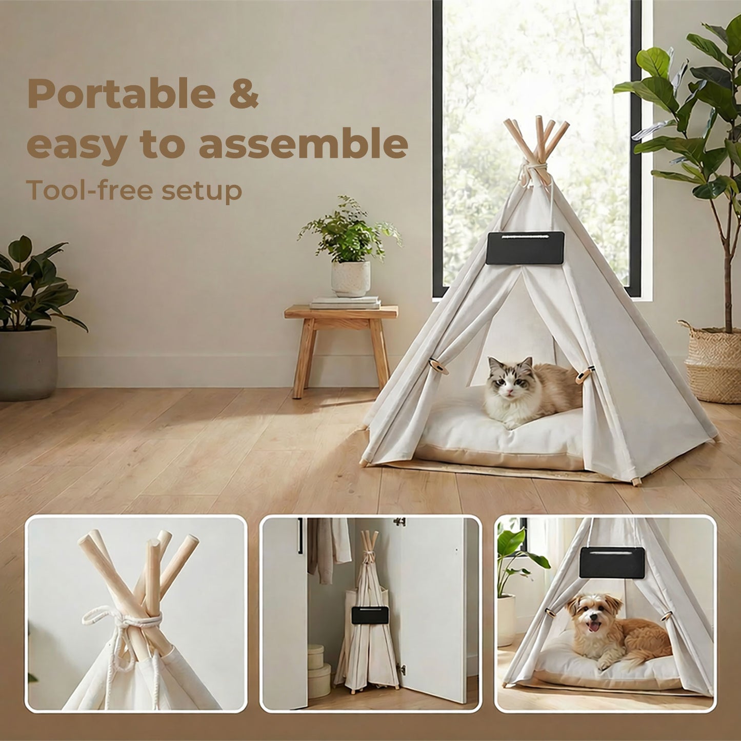 Pawz Pet Tent Bed – Cozy Indoor House for Cats, Puppies & Small Dogs | Washable Cushion GPG Av8Store