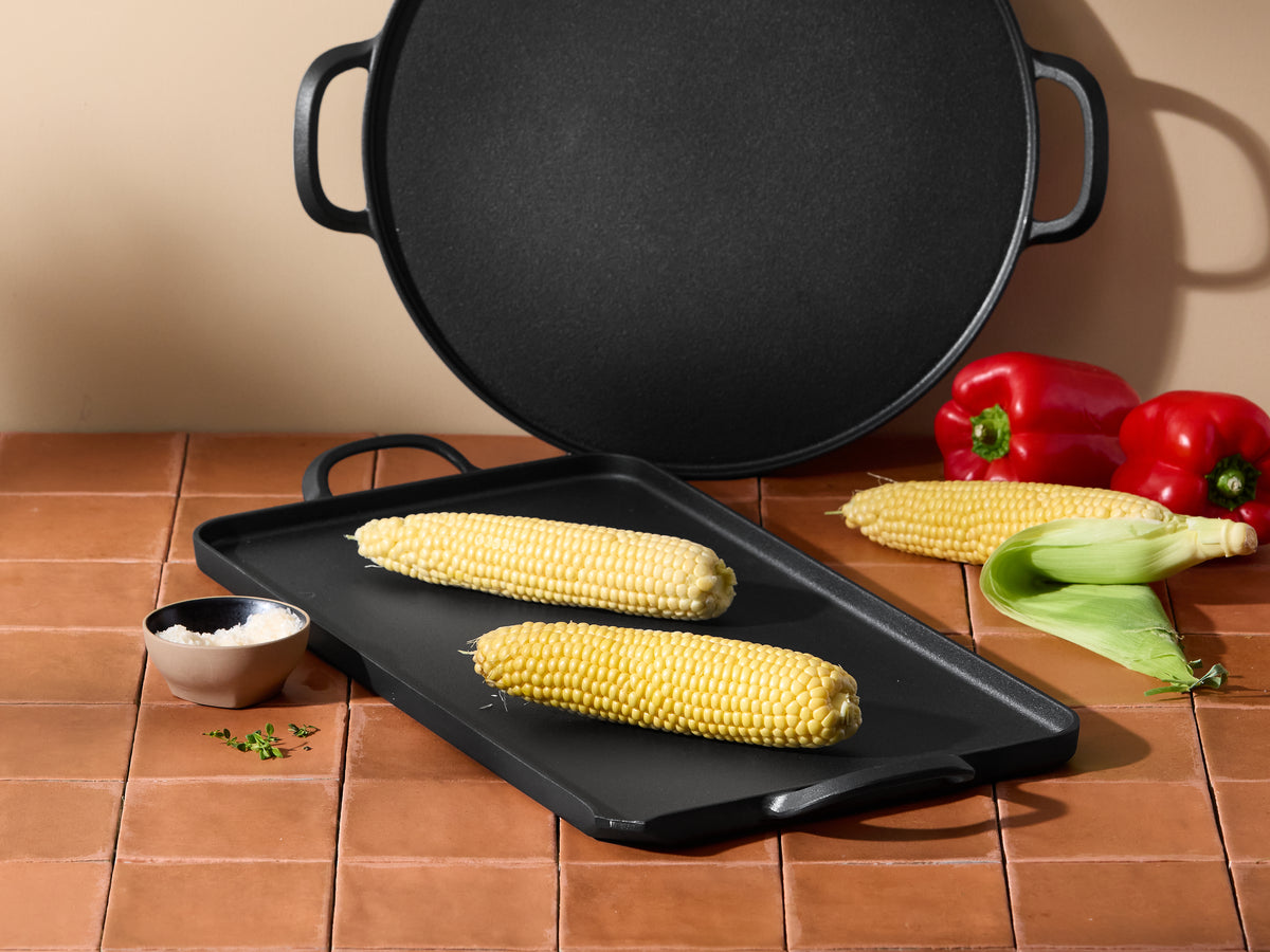 Wolstead Ember Triple Seasoned Cast Iron Griddle 46x26cm