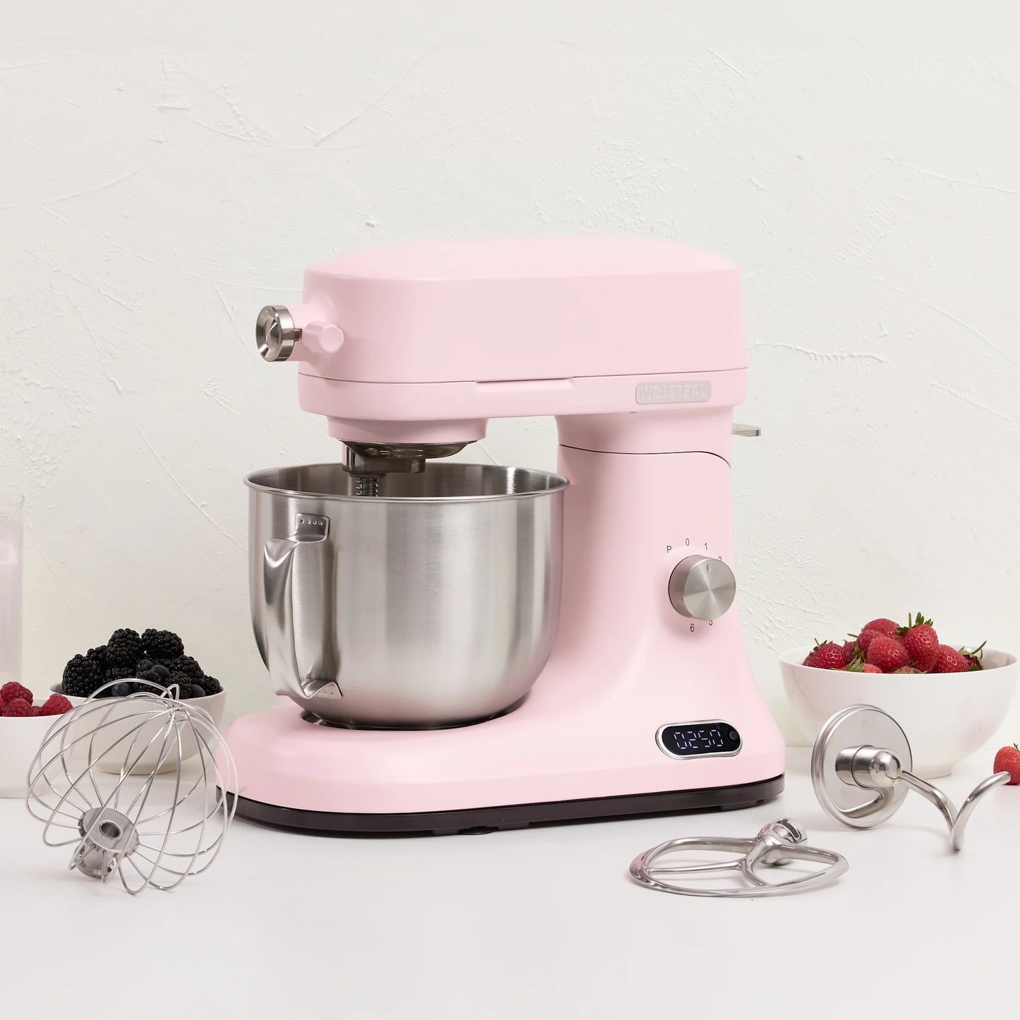 Wolstead Palette Stand Mixer 5L 1200W | Dusty Pink | Built-In Scale