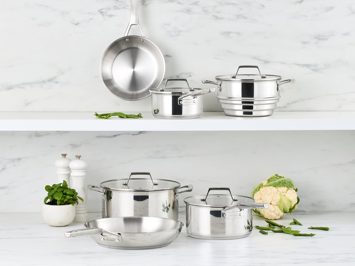Wolstead Steeltek Ultra 6pc Stainless Steel Cookware Set lifestyle