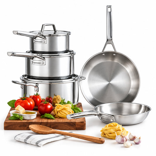 Wolstead Steeltek Ultra 6pc Stainless Steel Cookware Set