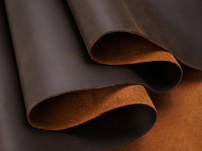 Close-up of brown leather sheets with a soft texture