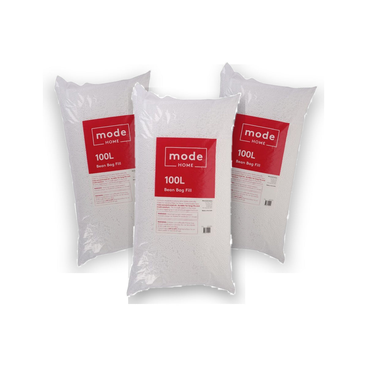 Bean bag filling beans 300L pack, three 100 litre bags of EPS polystyrene beads