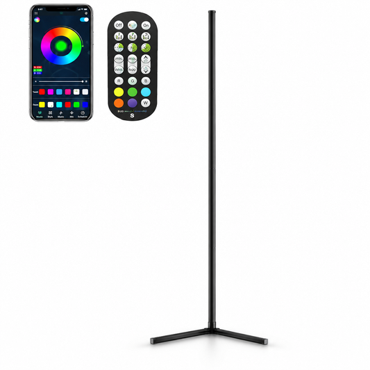 Smart RGB Corner Floor Lamp, App and Remote, Music Sync, Dimmable
