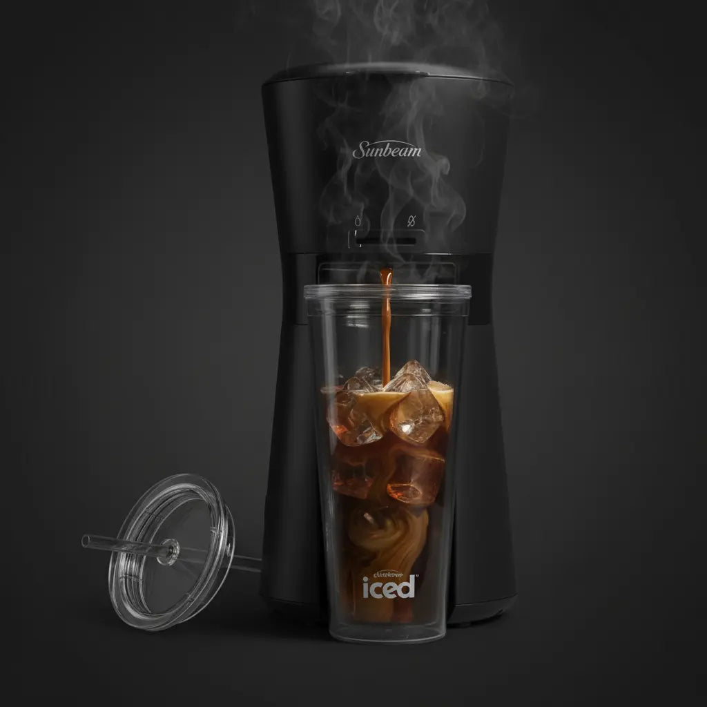 Sunbeam Iced Coffee Machine Quick Brew with 650ml Reusable Tumbler – Black KGS
