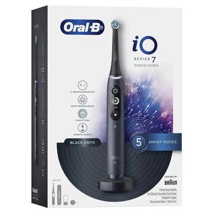 Oral‑B iO 7 Series Electric Toothbrush – Black Smart Pressure Sensor Deep Clean CWH