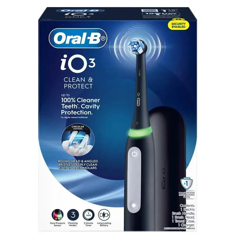 Oral‑B iO 3 Series Clean & Protect Electric Toothbrush – Matte Black CWH
