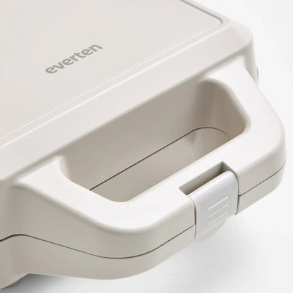 Everten 4-Slice Waffle & Jaffle Maker – Warm Grey | Interchangeable Plates