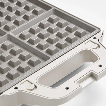 Everten 4-Slice Waffle & Jaffle Maker – Warm Grey | Interchangeable Plates