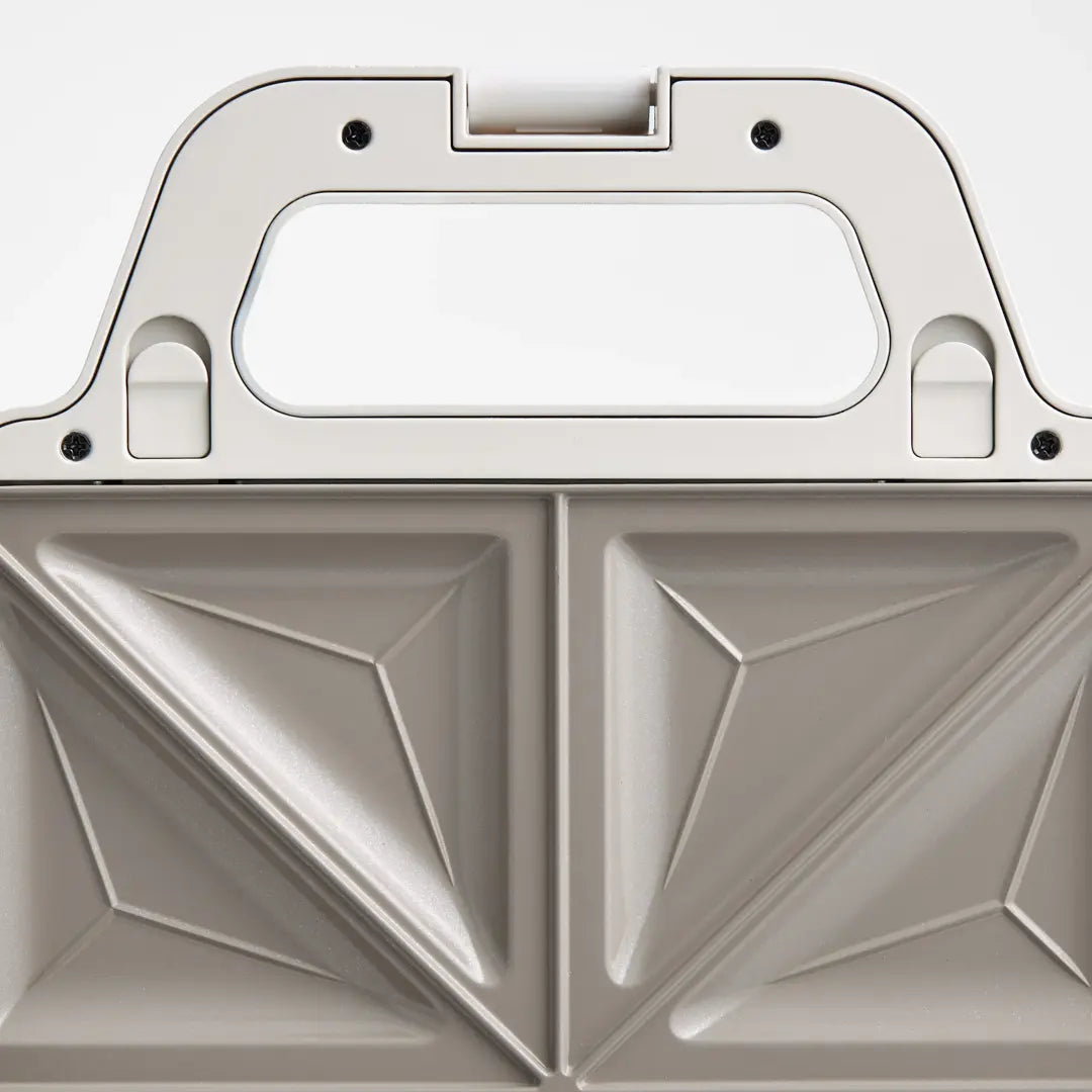 Everten 4-Slice Waffle & Jaffle Maker – Warm Grey | Interchangeable Plates