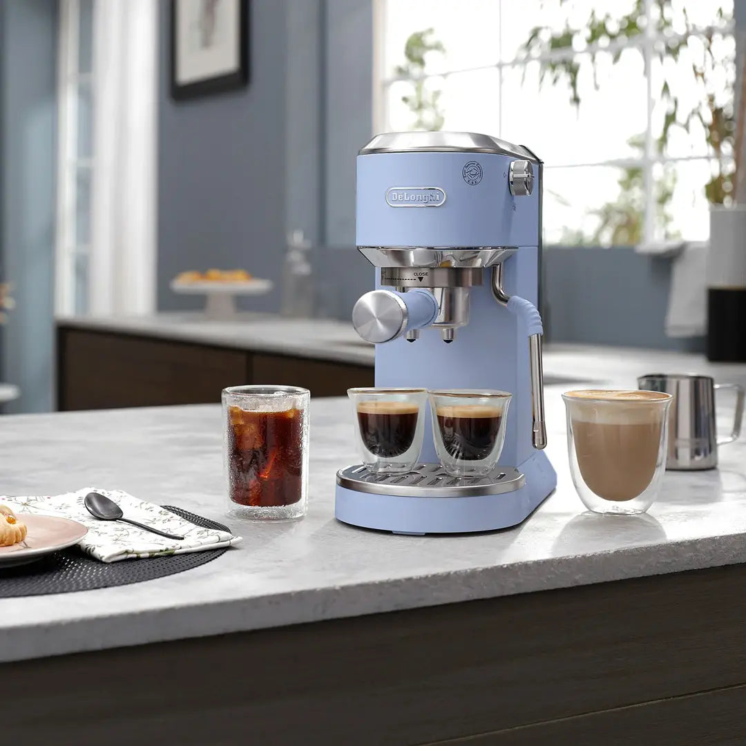 DeLonghi Dedica Duo EC890LA Manual Coffee Machine – Dubai Blue | Cold Brew + Espresso