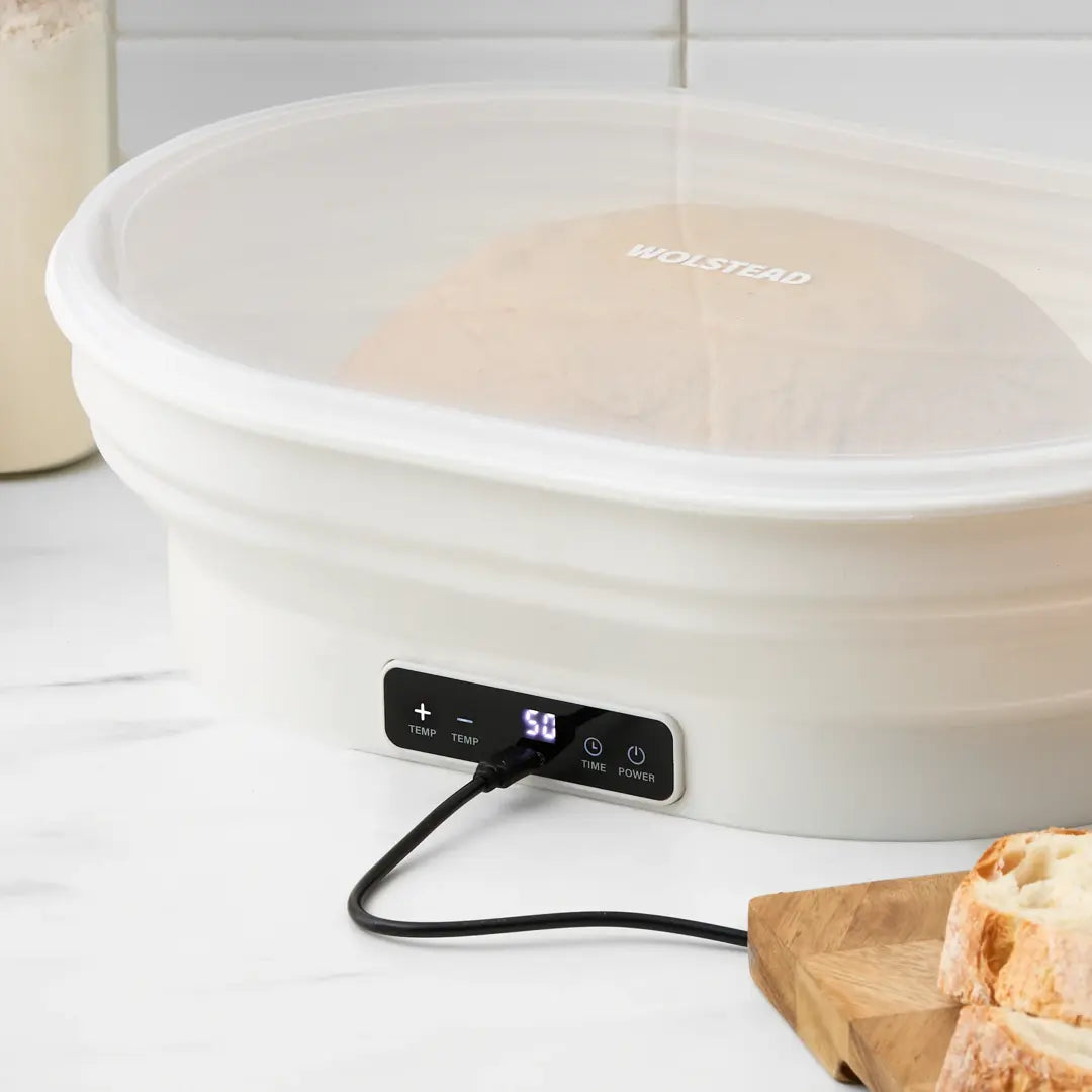 Wolstead Rise Foldable Electric Bread Proofing Basket – Thermostatic Dough Proofer with Timer