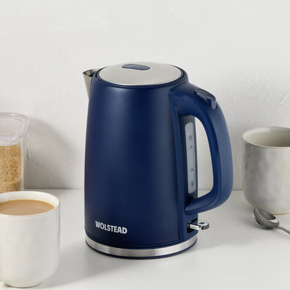 Wolstead Electric Kettle & 2-Slice Toaster Pack – Cosmic Blue | Matching Breakfast Set