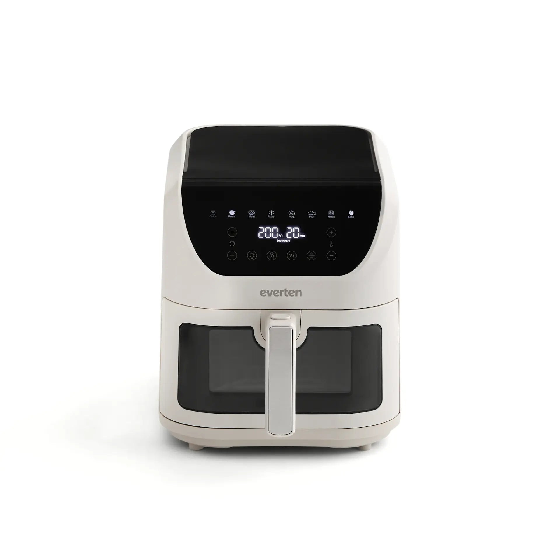Everten Express Slim Air Fryer 8L warm grey front view
