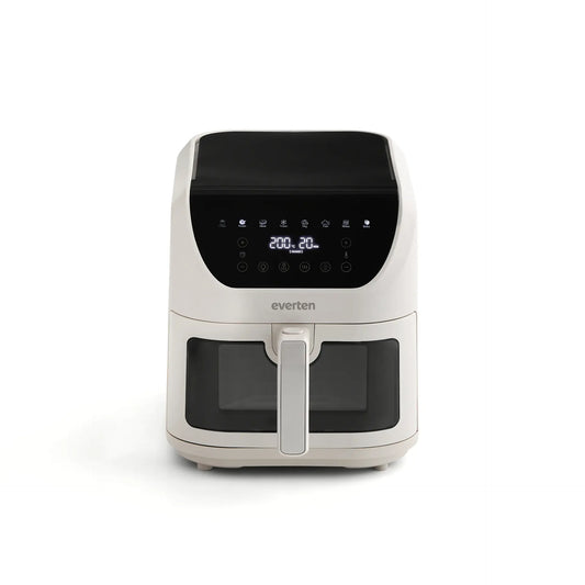 Everten Express Slim Air Fryer 8L warm grey front view
