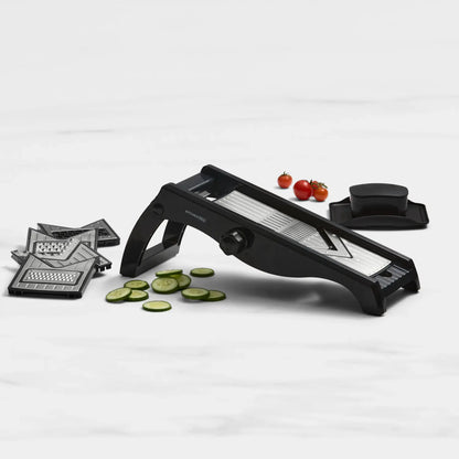 Kitchen Pro Prep Stainless Steel Mandoline Slicer – Black | 6 Interchangeable Blades