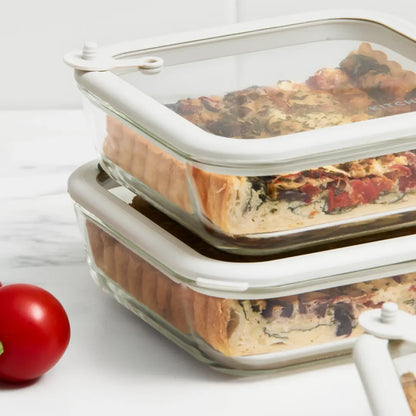 Kitchen Pro Airlock Glass Container Set 10pc | Borosilicate Glass Food Storage