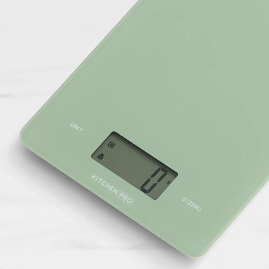 Kitchen Pro Precision Glass Kitchen Scale 5kg – Green | Digital Baking Scale