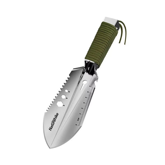 Naturehike multifunctional camping shovel with serrated edge and paracord handle