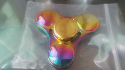 Metal UFO Fidget Spinner | Rainbow Electroplated Alloy | 2–5 Min Spin | Stress Relief Toy | 3 Colours