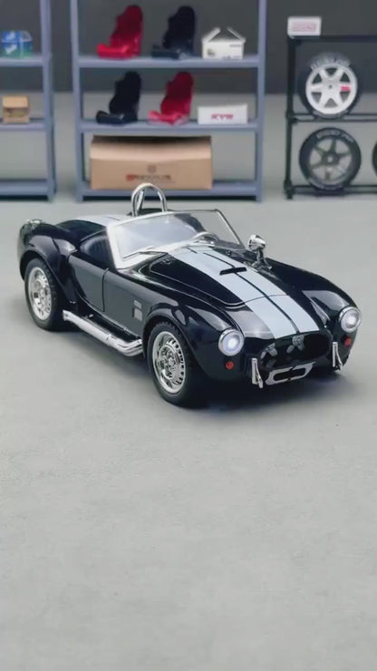 1:24 Scale 1965 Shelby Cobra Convertible Diecast Model Car | Sound & Light | Pull-Back Action | 6 Colours