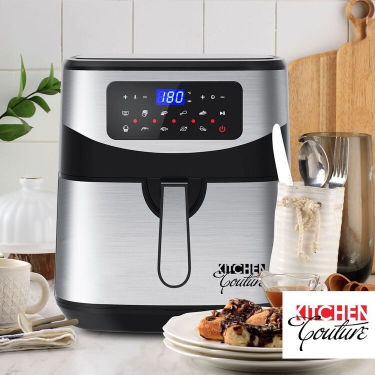Kitchen Couture 12L Digital Air Fryer – Silver | Large Capacity, 9 Preset Programs