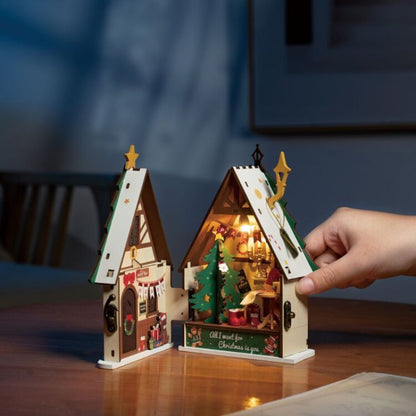 Robotime Rolife Twinkling Christmas Tree House DIY miniature house kit, image 2