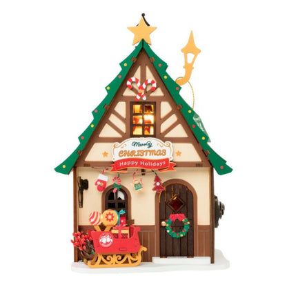 Robotime Rolife Twinkling Christmas Tree House DIY miniature house kit, image 11