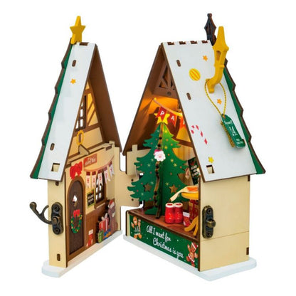 Robotime Rolife Twinkling Christmas Tree House DIY miniature house kit, image 6