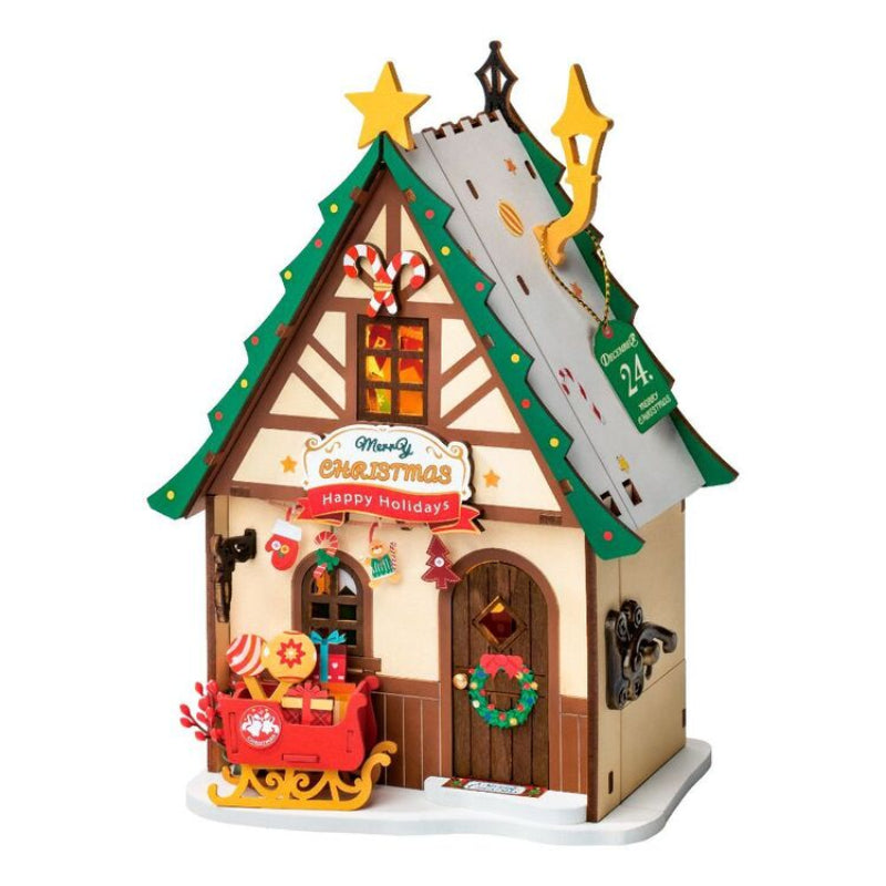 Robotime Rolife Twinkling Christmas Tree House DIY miniature house kit, image 12