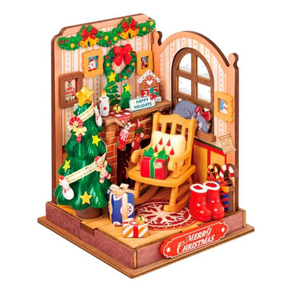 Robotime Rolife Christmas Fireplace DIY Miniature Kit
