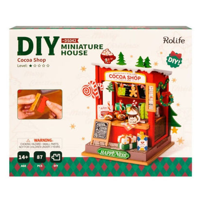 Robotime Rolife Christmas Cocoa Shop DIY miniature house kit, image 5