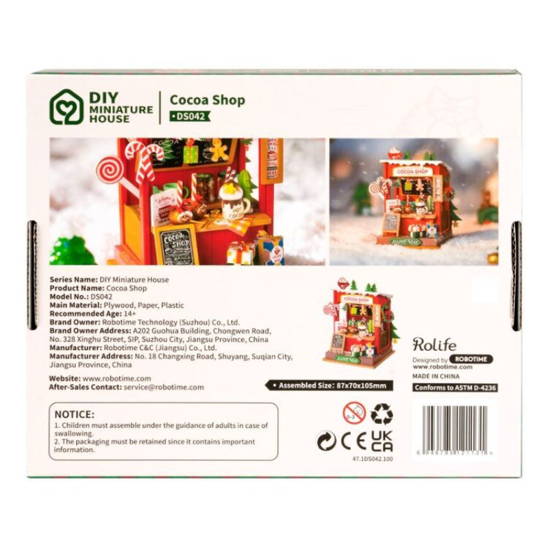 Robotime Rolife Christmas Cocoa Shop DIY miniature house kit, image 4