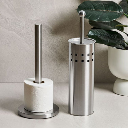 Brampton House Freestanding Toilet Roll Holder | White, Silver & Black | No-Drill Bathroom Storage | Av8Store Australia Brampton House Av8Store