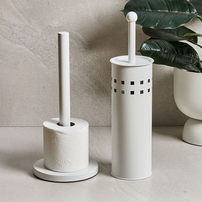 Brampton House Freestanding Toilet Roll Holder | White, Silver & Black | No-Drill Bathroom Storage | Av8Store Australia Brampton House Av8Store