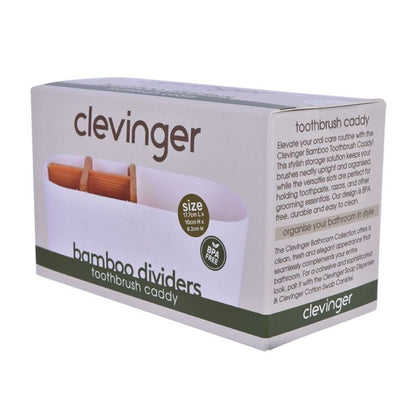Clevinger Bamboo Toothbrush Holder | White, Freestanding, Moisture-Resistant | Bathroom Organiser | Av8Store Australia SPT Av8Store