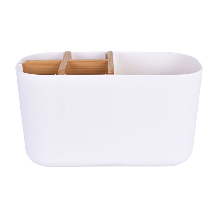 Clevinger Bamboo Toothbrush Holder | White, Freestanding, Moisture-Resistant | Bathroom Organiser | Av8Store Australia SPT Av8Store