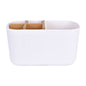 Clevinger Bamboo Toothbrush Holder | White, Freestanding, Moisture-Resistant | Bathroom Organiser | Av8Store Australia SPT Av8Store