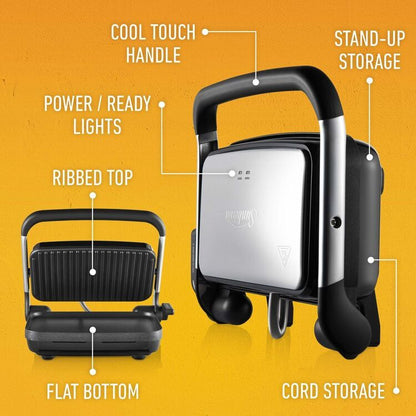 Sunbeam Café Style 2-Slice Sandwich Grill & Press | AnyHeight™ Control, Non-Stick, Upright Storage | Av8Store Australia Sunbeam Av8Store