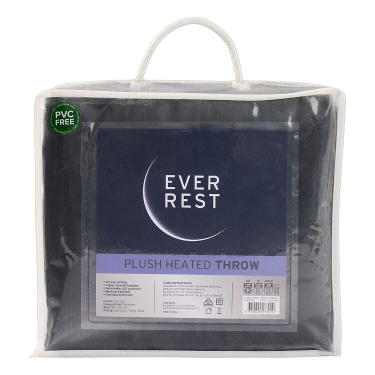 Ever Rest Heated Electric Throw | 130x160cm, Soft Charcoal, Winter Warming Blanket | Av8Store Australia SPT Av8Store
