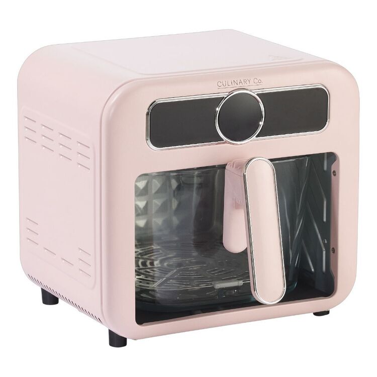 Culinary Co 5.5L Glass Bowl Air Fryer | Pink, Transparent, Coating-Free | Healthy Cooking | Av8Store Australia SPT Av8Store