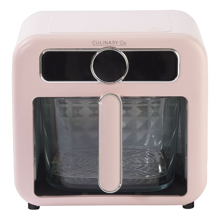 Culinary Co 5.5L Glass Bowl Air Fryer | Pink, Transparent, Coating-Free | Healthy Cooking | Av8Store Australia SPT Av8Store