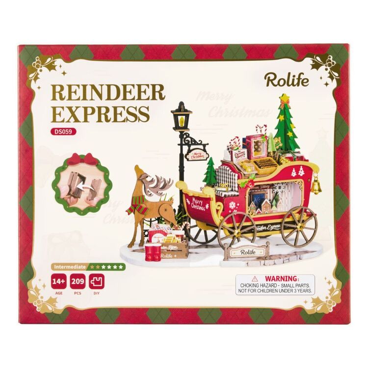 Robotime Reindeer Express Mini House assembled