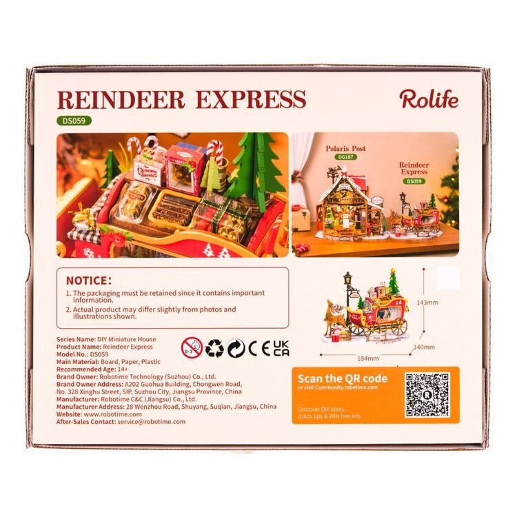 Robotime Reindeer Express Mini House detail