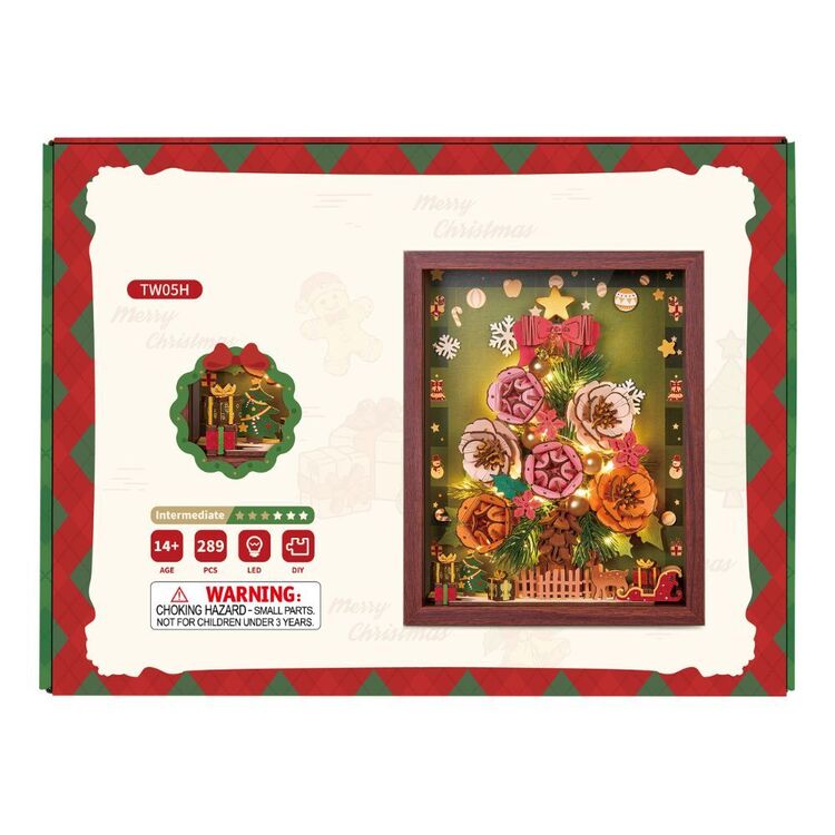 Robotime Everglow Christmas Tree Kit assembled