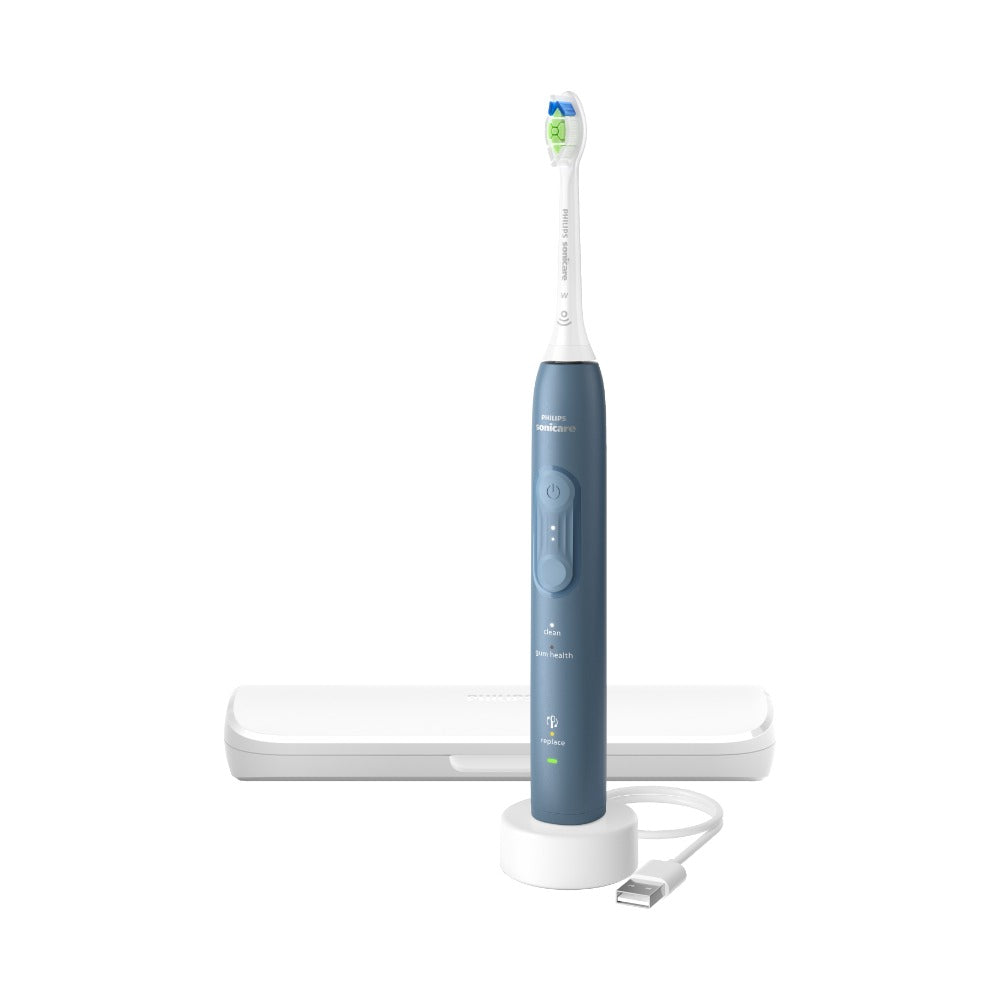 Philips Sonicare 4100 Marine Blue electric toothbrush on white background