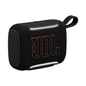 JBL Go 5 Mini black Bluetooth speaker on white background